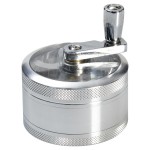 Moulins à Herbes cannabis Aluminum Window Crank Herb Grinder - Silver - 3-part