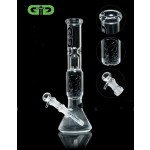 pipes cannabis Grace Glass - Twin Spiral Perc Beaker Base Glass Ice Bong - Black