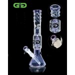 pipes cannabis Grace Glass - Twin Spiral Perc Beaker Base Glass Ice Bong - Purple or Green