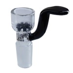 Black Leaf - Glass Slide Bowl with Built-In Black Glass Disc Screen