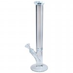 pipes cannabis White Pearl Straight Cylinder 9mm Glass Ice Bong with Carb Hole