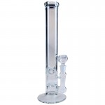 Straight Cylinder Stemless 7mm Glass Ice Bong with Disc Diffuser Perc