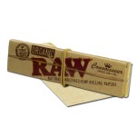 Papiers à Rouler cannabis RAW Organic Connoisseur King Size Slim Hemp Rolling Papers with Filter Tips - Box of 24 Packs