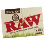 Papiers à Rouler cannabis RAW Organic Regular Size Extra-Wide Hemp Rolling Papers - Box of 24 Packs