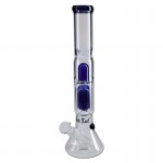 Black Leaf - ELITE Beaker Base 6-arm Perc Splash Ice Bong - Carb Hole - Blue