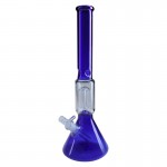 Beaker Base 5-arm Perc Glass Bong with One-Hitter Bowl Downstem - Blue