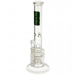 pipes cannabis SYN Glass Fullsized Nested Triple Showerhead Perc Tube - Green Label