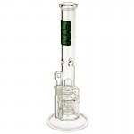 SYN Glass Fullsized Nested Triple Showerhead Perc Tube - Green Label