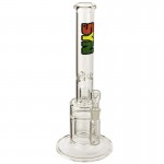 SYN Glass Fullsized Showerhead Perc Tube - Rasta Label