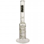 pipes cannabis SYN Glass Double Fullsized Showerhead Perc Tube - Black Label