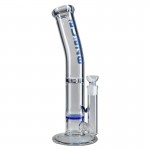 pipes cannabis Blaze Glass - Stemless Layback Disc Perc Ice Bong - Blue