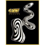 G-Spot Glass Sherlock Bubbler Pipe - Black and White Swirl