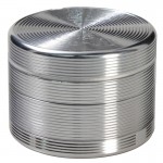 Ripple Textured Aluminum Herb Grinder - 4-part - Silver - 62mm