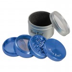 Moulins à Herbes cannabis Black Leaf - Anodized Aluminum Herb Grinder in Gift Box - 4-part - 50mm - Blue