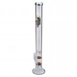 Black Leaf - Double HoneyComb Perc Stemless Glass Bong - 55cm - Amber