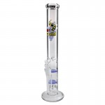 Black Leaf - Double HoneyComb Perc Stemless Glass Bong - 45cm - Blue