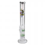 Black Leaf - Double HoneyComb Perc Stemless Glass Bong - 45cm - Green