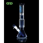 pipes cannabis Grace Glass - Twin Spiral Perc Beaker Base Glass Tube - Blue