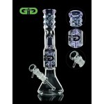 pipes cannabis Grace Glass - Twin Spiral Perc Beaker Base Glass Tube - Purple