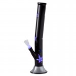 pipes cannabis Black and Frosted Glass Tube with LED Lights in Chrome Base