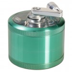 Aluminum Window Crank Herb Grinder - Green - 63mm - 4-part