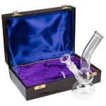 pipes cannabis Mini Double Bubble Layback Glass Bong in Box - 7 Inch