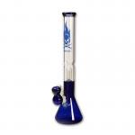 pipes cannabis Flaming Skull - Percolator Bong Cobalt