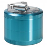 Moulins à Herbes cannabis Aluminum Window Crank Herb Grinder - Light Blue - 63mm - 4-part