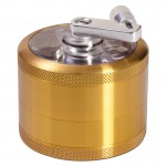 Aluminum Window Crank Herb Grinder - Gold - 63mm - 4-part