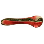Glass Spoon Pipe - Inside Out with Frit and Dichro Stripes