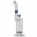 Circ Perc Glass Bubbler with Worked Color Sections - Blue