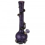 Noble Glass 14 Inch Tall Black Glass Bong with Purple Pattern Black Wrap and Foot