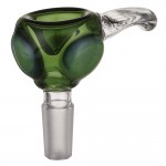 Green Glass-on-Glass Slide Bowl with Slyme Dots