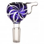 Glass-on-Glass Slide Bowl - Cobalt Blue with Floral design