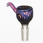 Glass-on-Glass Slide Bowl - Inside Out with Reversals and Switchbacks - 14.5mm - Choice of 6 colors