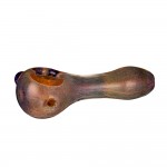 Glass Spoon Pipe - Inside Out Frit on Fumed Glass - Choice of 3 Colors