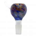 Glass-on-Glass Slide Bowl - Cobalt Blue with Fumed Design