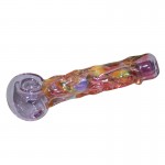 Glass Spoon Pipe - Fume on Colored Glass w/ Clear Swirls - Choice of 5 colors