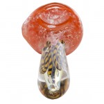Inner Fire Glass Handpipe - Orange Frit with Black Accents