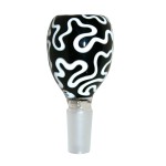 Glass-on-Glass Slide Bowl - Black and White Squiggle Pattern
