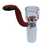 Black Leaf - Glass Slide Bowl with Built-In Amber Glass Disc Screen