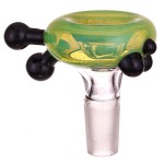 Glass-on-Glass Slide Bowl - Slyme with Black Nibs - 14.5mm