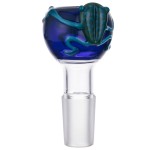 Glass-on-Glass Slide Bowl - Cobalt Blue with Frog Critter in Green or Aqua