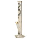 Black Leaf - Golden Dragon Series Glass Ice Bong Set with Matching Glass Ashtray