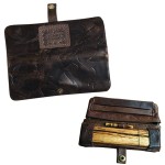 Original Kavatza Roll Pouch - Lady - Embossed Brown Leather - Small