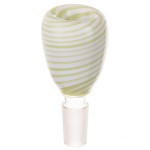 Glass-on-Glass Slide Bowl - White Glass With Green Stripes